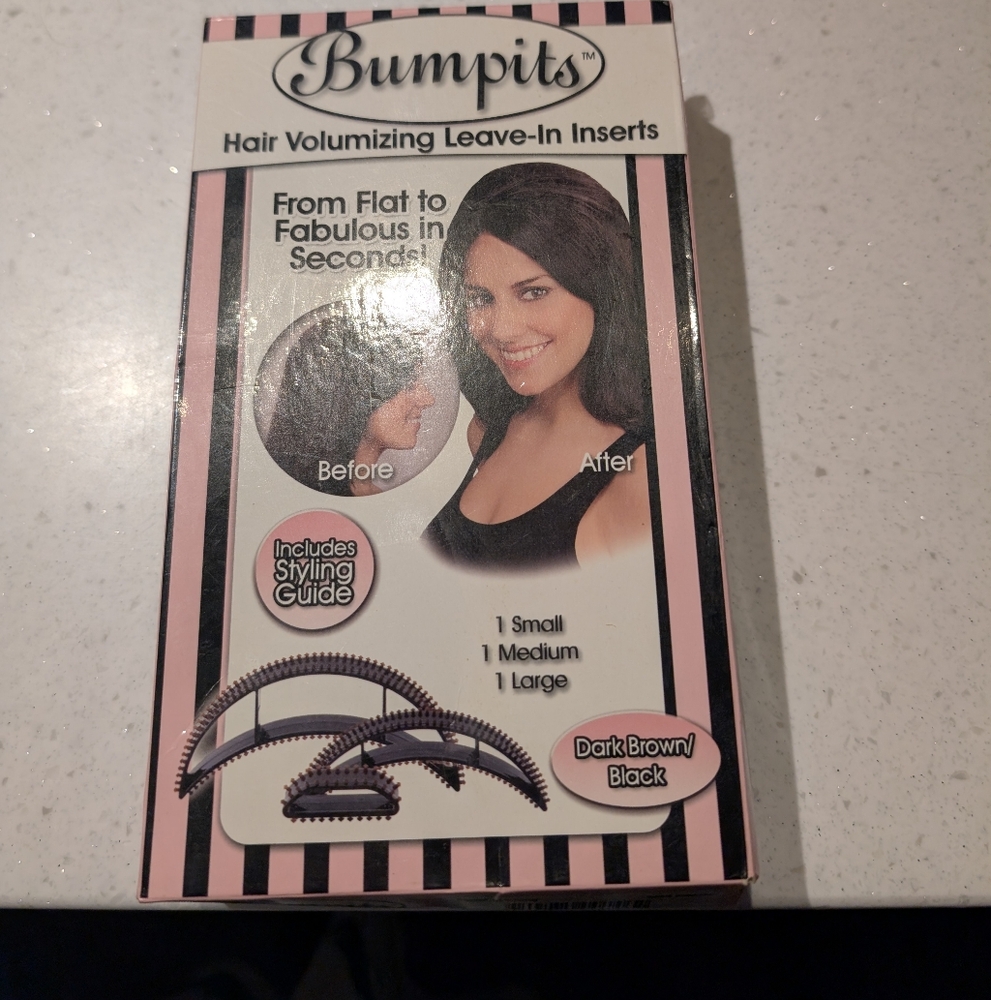 Bumpits Hair Volumizing Leave-In Inserts NIB Dark Brown/Black